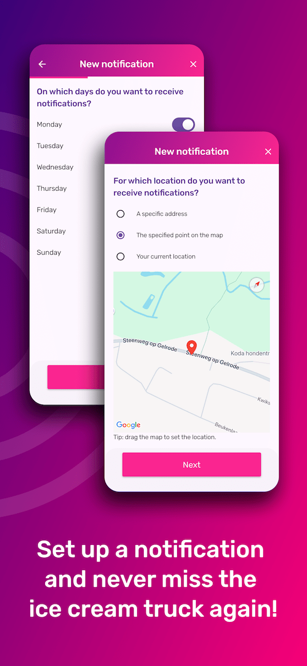 Configure a notification and never miss the ice cream truck again